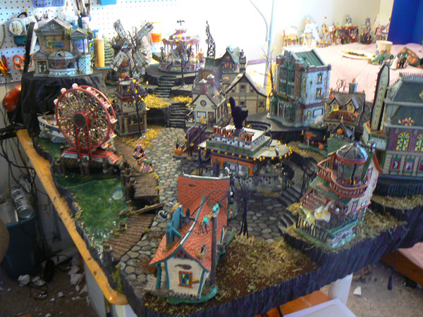 Halloween Boardwalk Snow Village Display