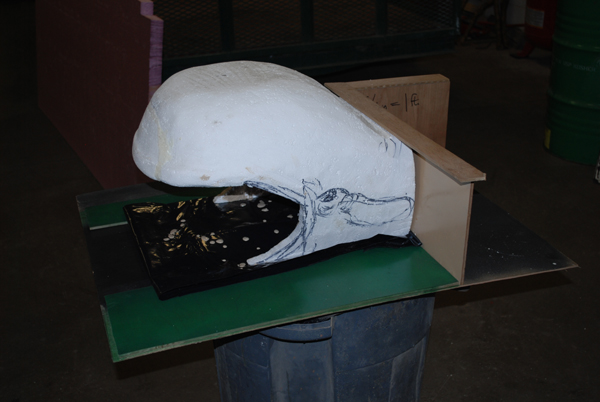 Styrofoam Whale Car Wash Facade Model